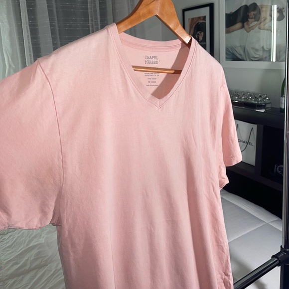 Pink V-Neck Short Sleeve Tee - Picture 2 of 6